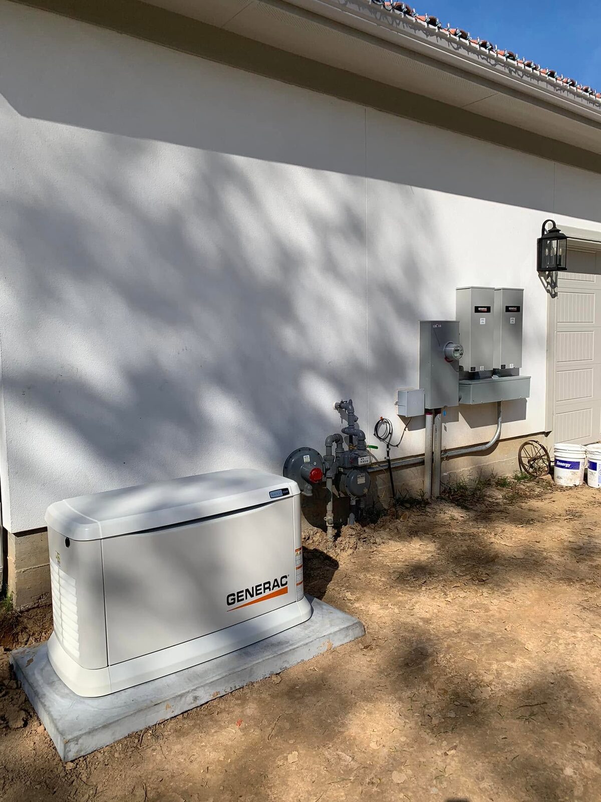 Completed Generac standby generator installation at a Spring, Texas home